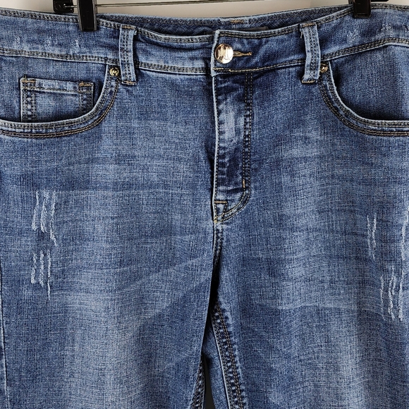 Seven7 Melissa McCarthy Jeans Women 16 Boot Cut Distressed Blue Denim (36x30) - Picture 2 of 12